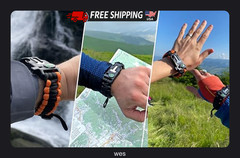 aZengear Survival Bracelet Black and Orange Stainless Steel Wristband