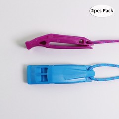 HEIMDALL Emergency Survival Whistle with Lanyard (2 Pack) for Blue, Purple