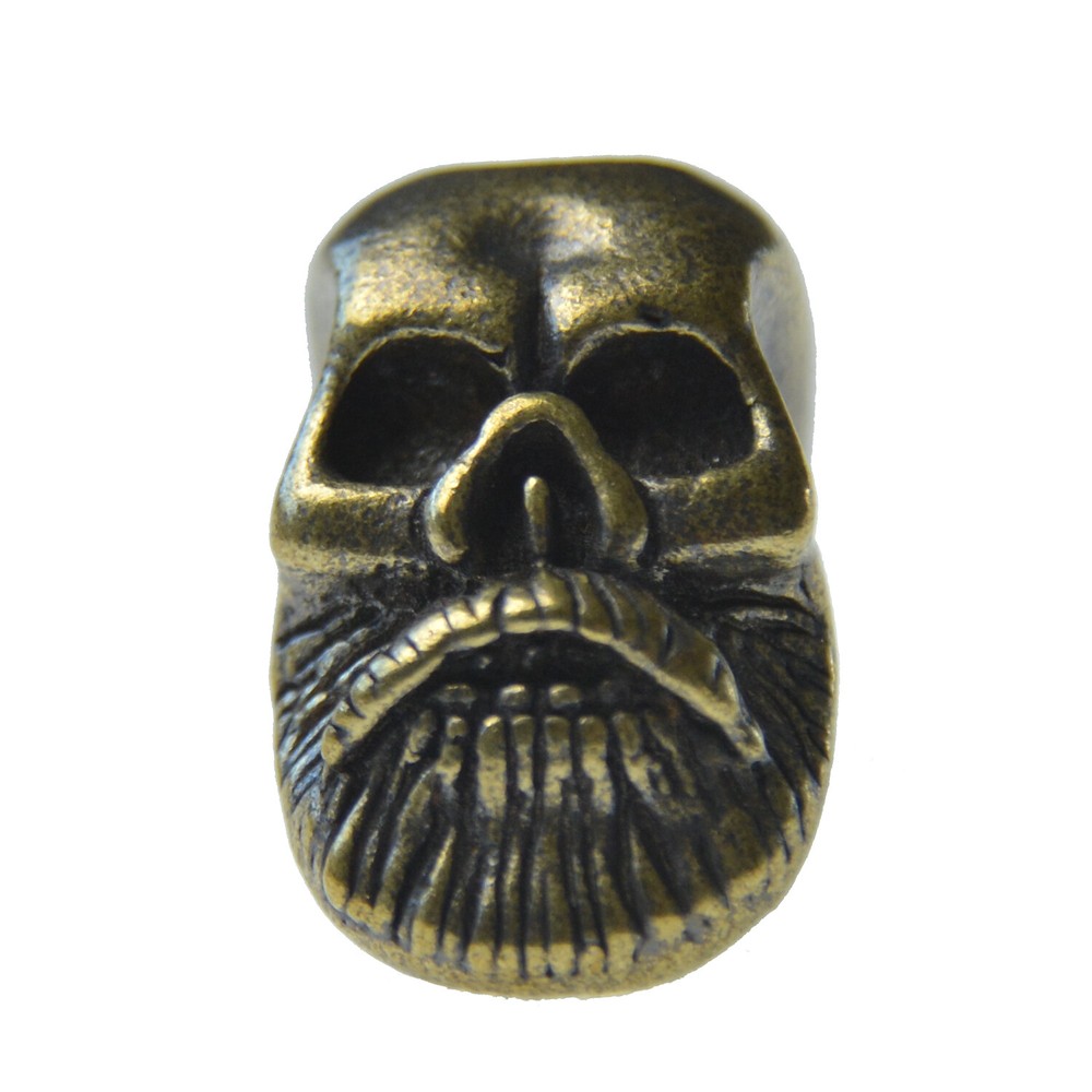 Viking Skull Brass Parachute Cord Knife Pendant Lanyard Bead EDC w/ Lanyard
