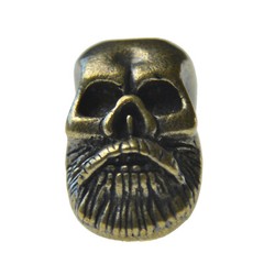 Viking Skull Brass Parachute Cord Knife Pendant Lanyard Bead EDC w/ Lanyard
