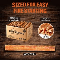 10lb Premium Fatwood Fire Starter Sticks,Resin-Rich Pine Wood Kindling