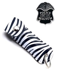 Police Magnum pepper spray .50oz zebra keychain holster self defense security