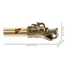 Brass Dragon Whistles Dragon Head Keychian Portable Emergency and Signal Whis…