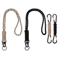 Paracord Keychain Carabiners Clip, 4Pcs & Black/Desert Camouflage
