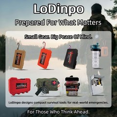 LoDinpo Pocket Survival Fishing Kit,Emergency Tackle Small, Desert Sand