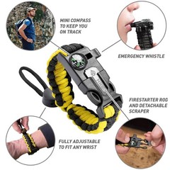 Paracord Survival Bracelet (3 Pack) – Adjustable Paracord Bracelets, Hunting …