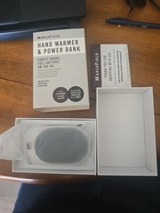 Maplefield HeatBank Electric Hand Warmer Power Bank, Black/White, 16hr