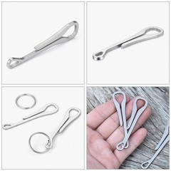 2Pcs Reusable Stainless Steel Key Ring Buckles for Outdoor Travel Use