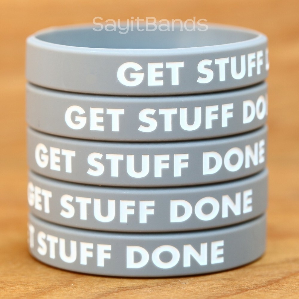 Set of GET STUFF DONE Silicone Bracelet Design – Wholesale Wristband Band Lot