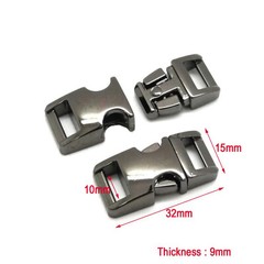 3/8″ (10mm) gun metal buckle snap release Paracord Shackle Accessory Bracelet