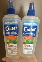 2 Cutter Skinsations Mosquito Insect Repellent Pump Spray Aloe Vitamin E 7.5 oz