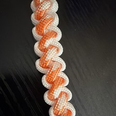 Orange & White Paracord Bracelet Adjustable Plastic Side-Release Buckle