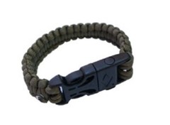 Paracord Bracelet Origin Outdoors with Distress Whistle & Fire Steel, Olive