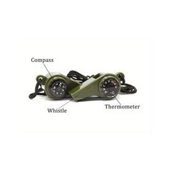 3-in-1 Survival Whistle with Compass & Thermometer for Camping & Emergencies