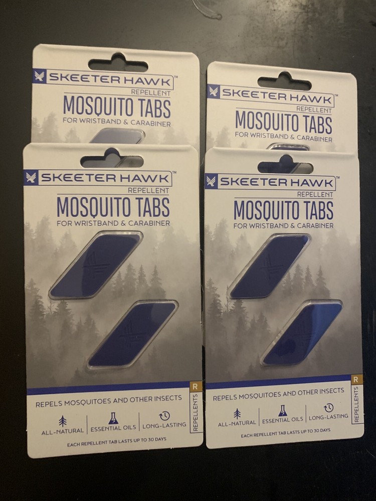 Lot of 4 Skeeter Hawk Mosquito Replacement Tabs 2 PK for Wristband and Carabiner