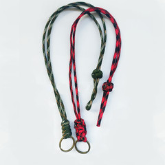2 Pcs 32″ Heavy Duty Braided 550 Paracord Neck Lanyard Keychain for Men Women