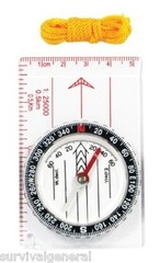 Pocket Map Compass w/Ruler Lanyard For Survival Kits & Camping Emergency Outdoor
