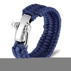Men’s Outdoor Camping Survival Parachute Rope Paracord Bracelet Stainless Steel