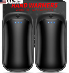 Lerat 2 Pack Hand Warmers Rechargeable, Portable Electric Black&Black*2