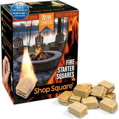 Fire Starter Squares (72 Pack) – Starters for 72 Squares, Brown