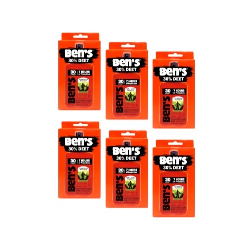 Ben’s Tick & Insect Repellent 30% Deet, Orange, 3.4 Ounce – 6 Pack