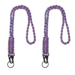 Paracord Lanyard, 2Pcs & Fuchsia Fit for (Keys Whistle)