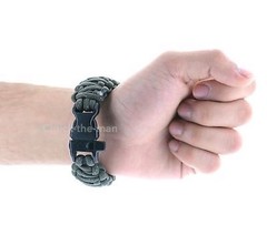 (2) 550 Paracord Survival Bracelet Cobra Army Green Camping Military Tactical