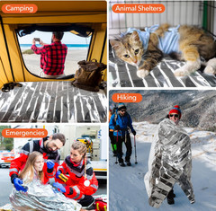 6 Pack Emergency Survival Blankets Thermal Mylar Space Blankets Waterproof