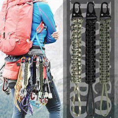 Tactical Lanyard Keychain Paracord Survival Kit Rock Climbing Carabiner Alloy