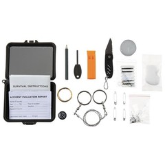 Survival Kit MFH Combat with Olive Green Waterproof Box – Contents: 36 Pieces