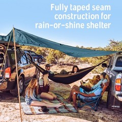 Kelty Noah’s Tarp Sun Shelter and Multi-Use Awning Rainfly, 12 feet, Blue