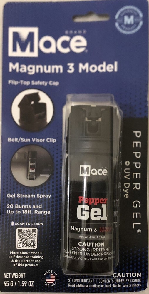 MACE 18 ft Pepper Spray GEL POLICE Women Self Defense Safety BELT CLIP SECURITY