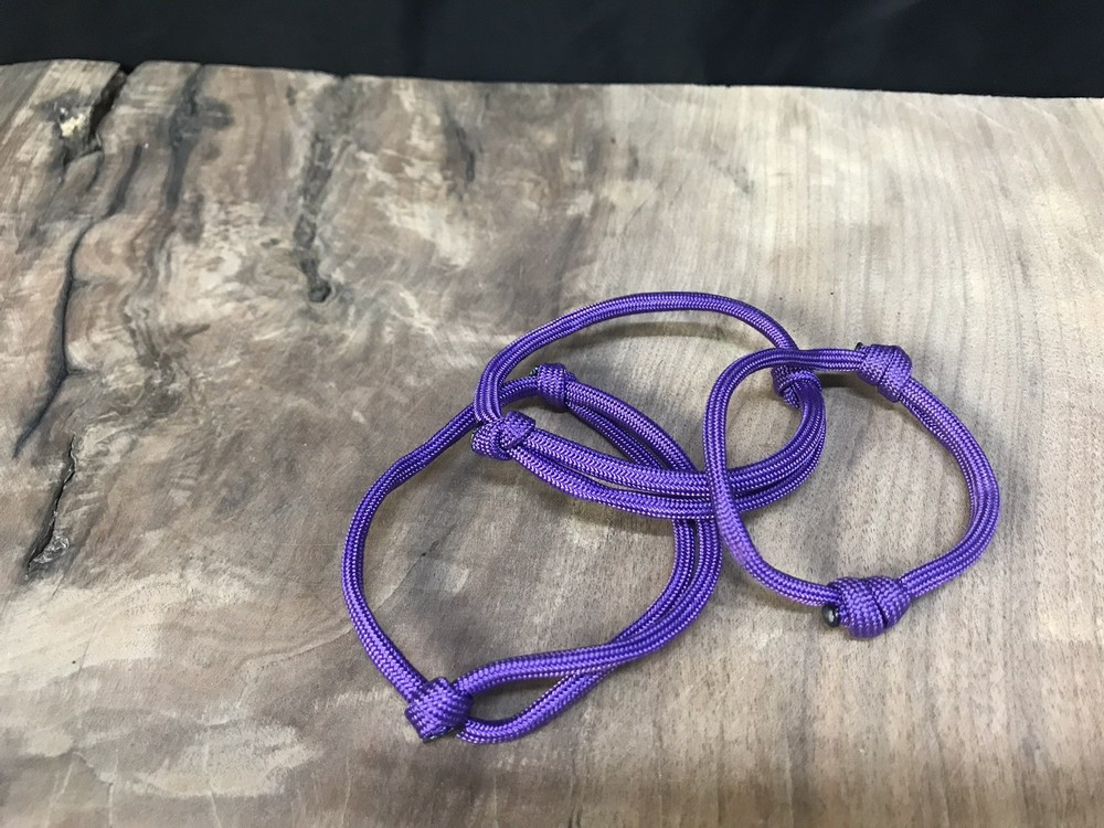 Paracord Bracelets Lot Of (3) Purple Slider Adjustable Length