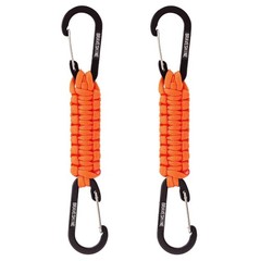 BRAVESHINE 2 Pack Paracord Keychain Hook D Ring 7.3 Inch Long, Orange