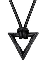 Norse Viking Rune Necklace with Stainless Steel 02. Mobius Triangle-Black