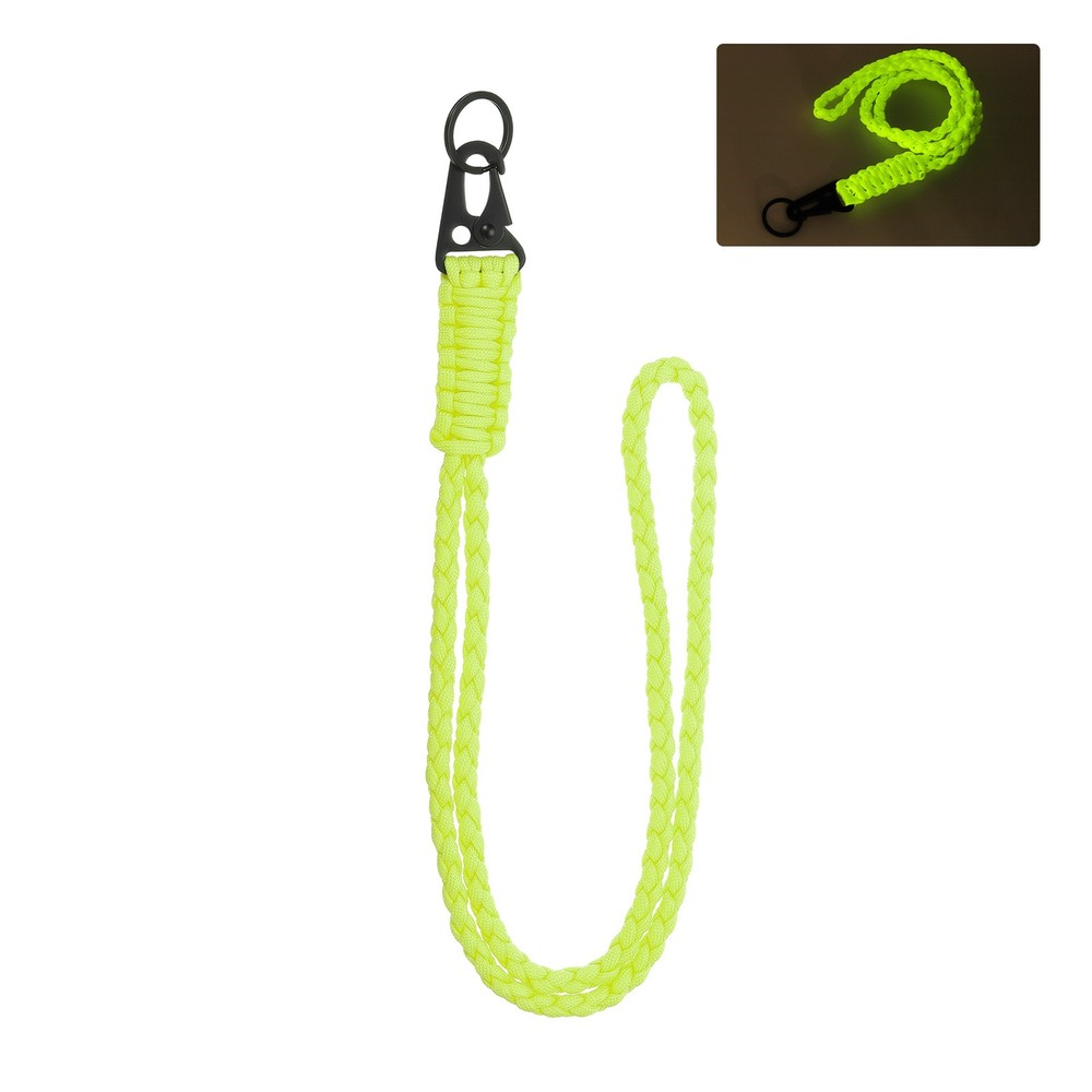 Paracord Lanyard, 550 Heavy Duty Keychain Necklace Lanyard (Luminous Yellow)