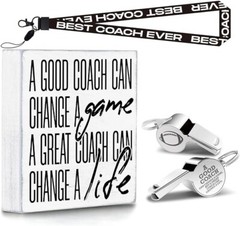 Thank You Coach Gifts, Whistle for Coaches, Whistle Emergency,Wood Box Sign