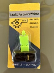 Loud And Far Safety Whistle W/ Lanyard Green 115 dB New