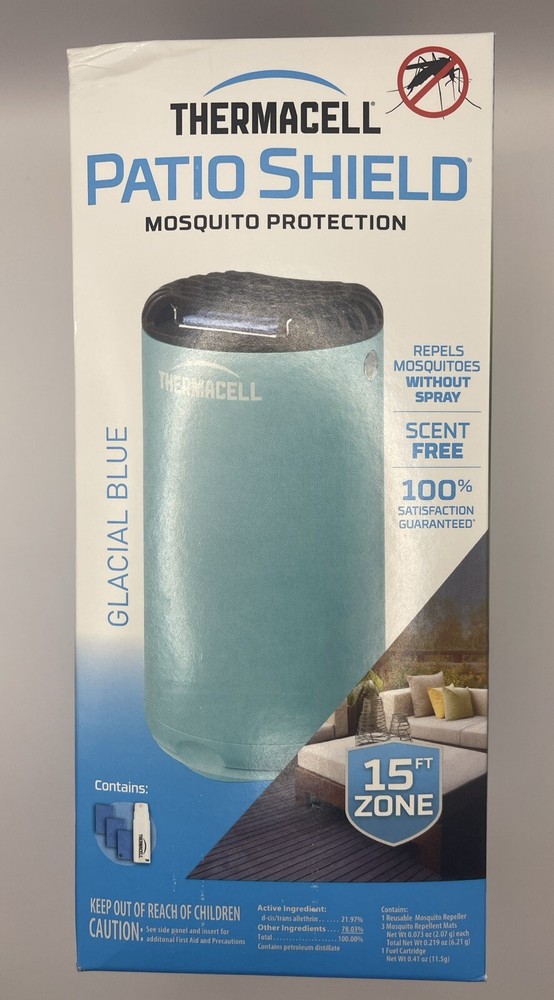 Brand New – THERMACELL Patio Shield Mosquito Protection GLACIAL BLUE