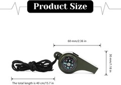 3X Very Loud Keychain Whistle With Compass for Outdoor Sports, Hiking, Camping