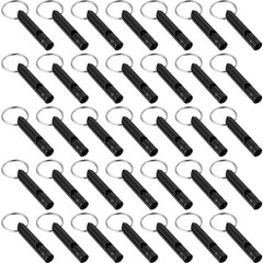35 Pieces Emergency Whistle with Keychain, Aluminum Emergency Survival Whistl…