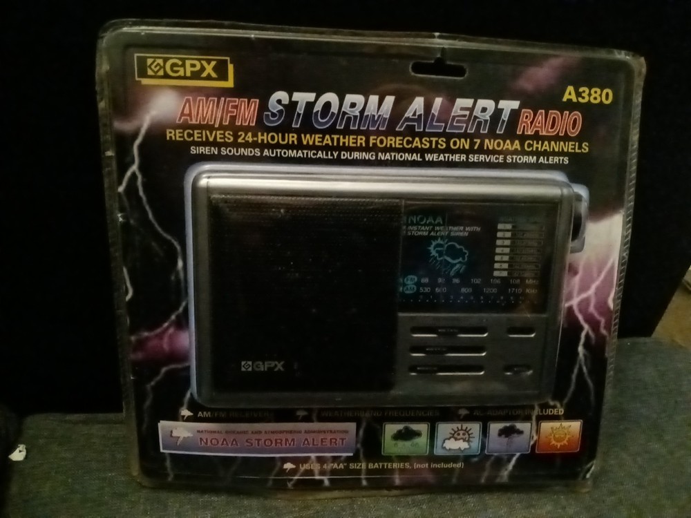 GPX AM/FM Storm Alert Radio Model A380S New Sealed
