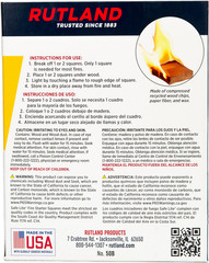 Rutland Safe Lite Fire Starter Squares – Heavy Charcoal Starters for Fireplace,