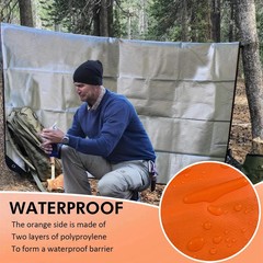 2 Pack Upgrade Survival Blanket – Insulated Thermal Reflective Tarp – 60″ x 82″.