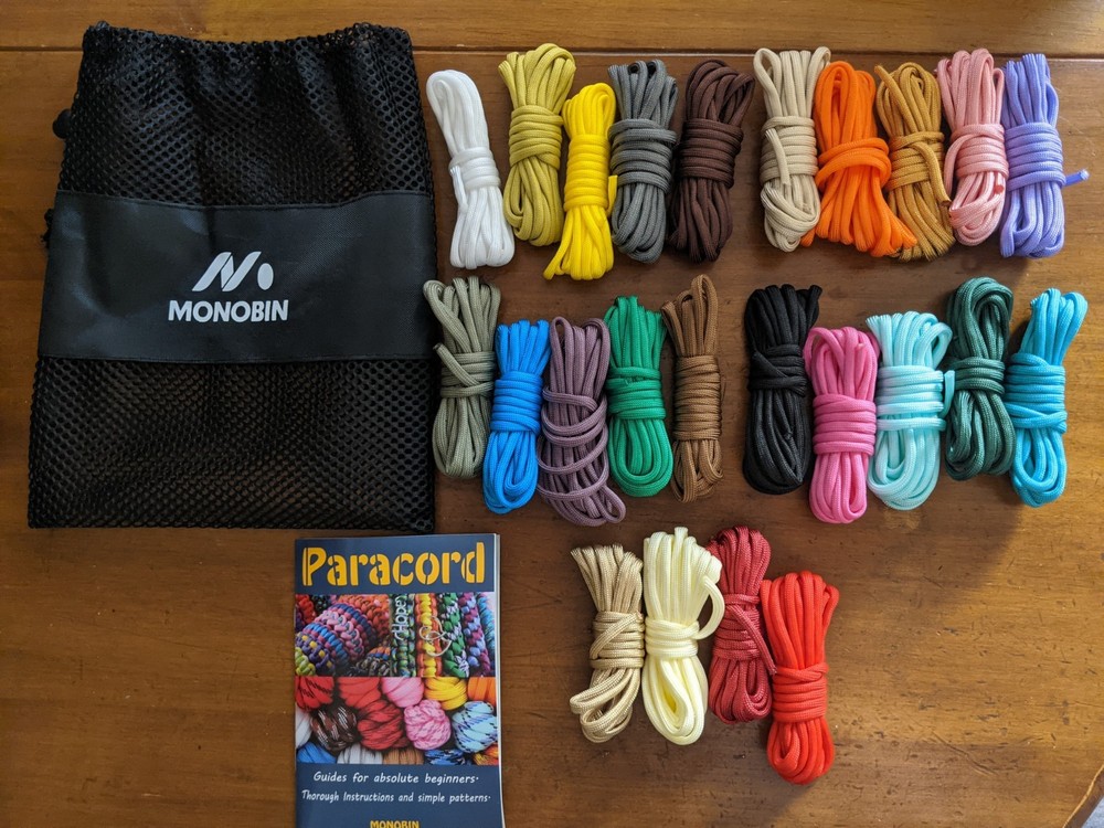 MONOBIN 24 Colors 10ft Paracord Ropes with Instructions And Bag
