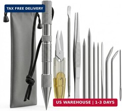 Paracord FID Needle Set of 12, Stainless Steel Marlinspike Knotting Splicing and