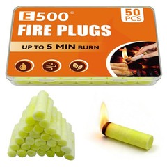 50 Pack Fire Plugs, Waterproof Fire Starter Plug