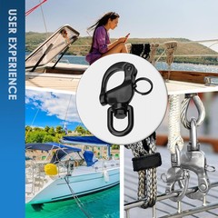 Black Snap Shackle 316 Stainless Steel Swivel Shackle Sailing Halyard, Quick …