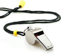 2-Pack Stainless Steel Whistles with Lanyards – Crisp & Loud for Coaches