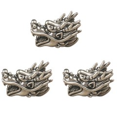 3Pieces Dragon Head Shape Metal Paracord Charm Adventure Camping Accessory